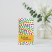 Rainbow Heart Sprinkles Colorful Love Modern Fun Visitekaartje (Staand voorkant)