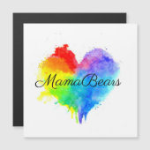 Rainbow Heart Square Magnetische Kaart (Voorkant / Achterkant)