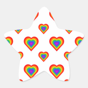 Rainbow Heart Ster Sticker
