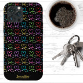 Rainbow Heart Stethoscoop Monogram Case-Mate iPhone Case