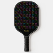 Rainbow Heart Stethoscoop Monogram Pickleball Paddle (Voorkant)