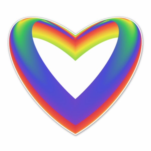 Rainbow Heart Sticker (Voorkant)