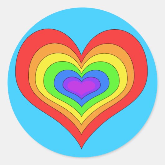 Rainbow Heart Sticker (Voorkant)