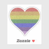 RAINBOW HEART STICKER (Vel)