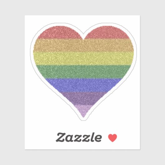 RAINBOW HEART STICKER (Vel)