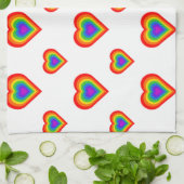 Rainbow Heart Theedoek (Gevouwen)