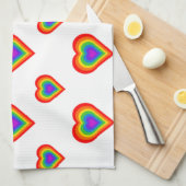 Rainbow Heart Theedoek (Quarter Fold)