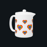 Rainbow Heart Theepot<br><div class="desc">Rainbooghartpatroon. Exclusief ontwerp.</div>