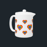 Rainbow Heart Theepot<br><div class="desc">Rainbooghartpatroon. Exclusief ontwerp.</div>