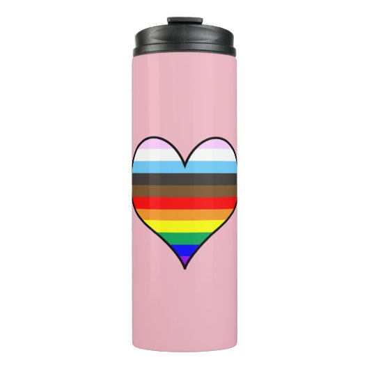 Rainbow Heart Thermal Tumbler Thermosbeker (Voorkant)