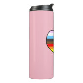 Rainbow Heart Thermal Tumbler Thermosbeker (Gedraaid links)