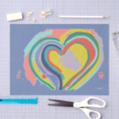  RAINBOW HEART Tissue Paper Tissuepapier (Craft)