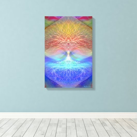 Rainbow Heart Tree of Life Canvas Afdruk (Insitu (Houten vloer))