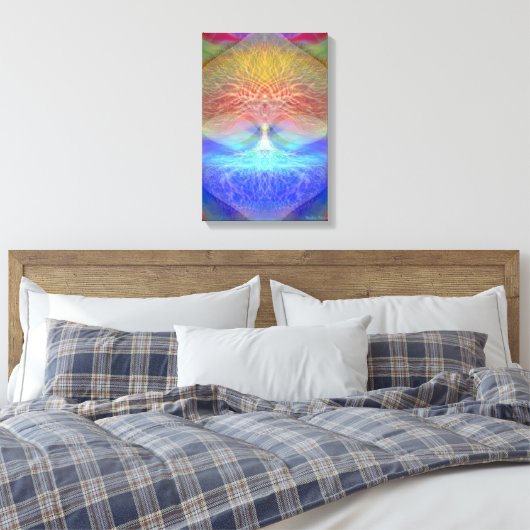 Rainbow Heart Tree of Life Canvas Afdruk (Insitu (Slaapkamer))