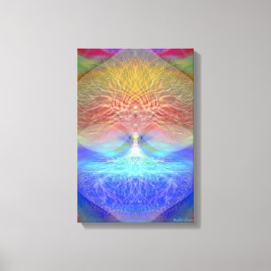 Rainbow Heart Tree of Life Canvas Afdruk