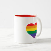 Rainbow Heart Tweekleurige Koffiemok (Voorkant rechts)