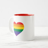 Rainbow Heart Tweekleurige Koffiemok (Voorkant links)