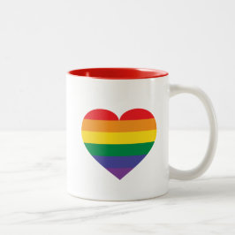 Rainbow Heart Tweekleurige Koffiemok