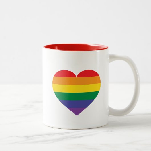Rainbow Heart Tweekleurige Koffiemok (Rechts)