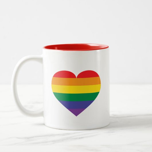 Rainbow Heart Tweekleurige Koffiemok (Links)