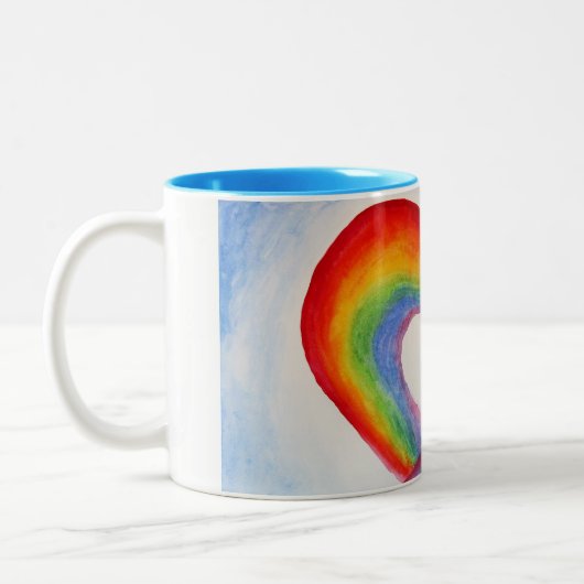 Rainbow Heart Tweekleurige Koffiemok (Links)