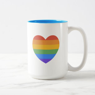 Rainbow Heart Tweekleurige Koffiemok