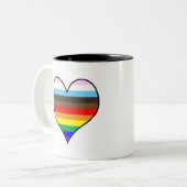 Rainbow Heart Tweekleurige Koffiemok (Voorkant links)