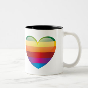 Rainbow Heart Tweekleurige Koffiemok