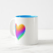 Rainbow Heart Tweekleurige Koffiemok (Voorkant links)