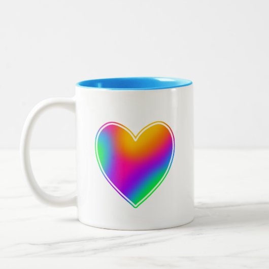 Rainbow Heart Tweekleurige Koffiemok (Links)