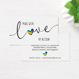 Rainbow Heart Typografie gemaakt met Love Gift Lab Visitekaartje