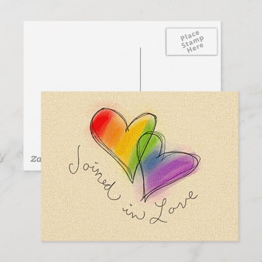 Rainbow Heart uit liefde Briefkaart (Voorkant / Achterkant)