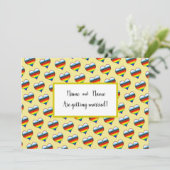 Rainbow Heart-uitnodiging Kaart (Staand voorkant)