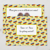 Rainbow Heart-uitnodiging Kaart (Voorkant / Achterkant)