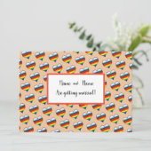 Rainbow Heart-uitnodiging Kaart (Staand voorkant)