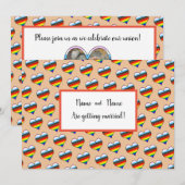 Rainbow Heart-uitnodiging Kaart (Voorkant / Achterkant)