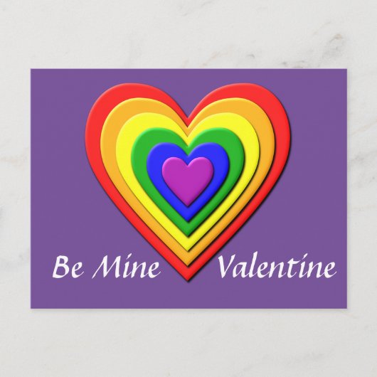 Rainbow Heart Valentijn Briefkaart (Voorkant)