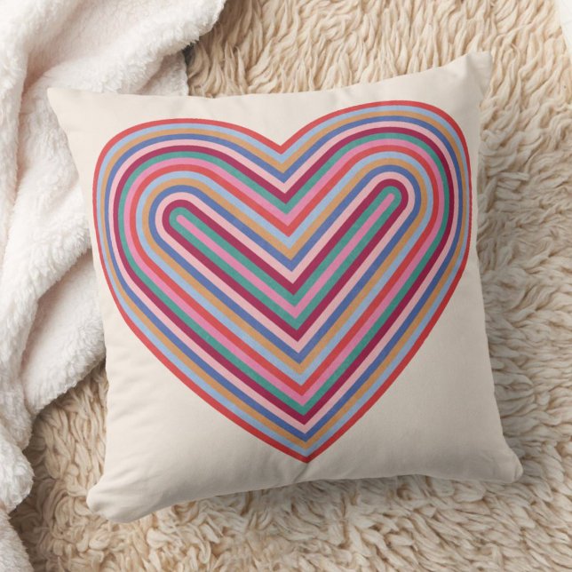 Rainbow Heart Valentijnsdag Pillow - Bourgogne Kussen (Creator heeft geüpload)