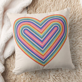 Rainbow Heart Valentijnsdag Pillow - Magenta Kussen