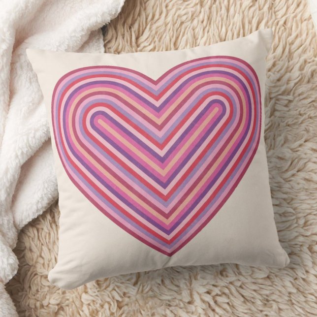 Rainbow Heart Valentijnsdag Pillow - Plum Kussen (Creator heeft geüpload)