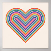 Rainbow Heart Valentijnsdag Poster - Magenta (Voorkant)
