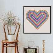 Rainbow Heart Valentijnsdag Poster - Magenta
