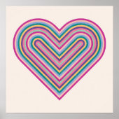Rainbow Heart Valentijnsdag Poster - Paarse (Voorkant)