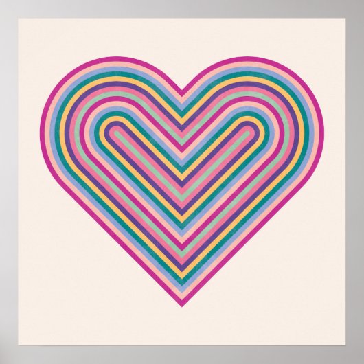 Rainbow Heart Valentijnsdag Poster - Paarse (Voorkant)