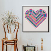 Rainbow Heart Valentijnsdag Poster - Paarse