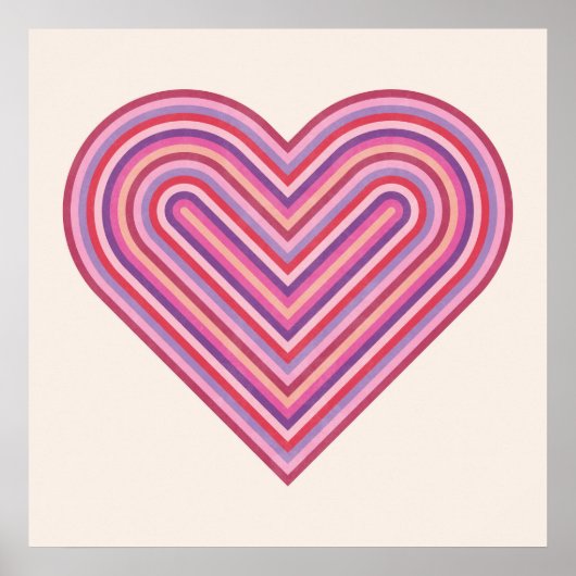 Rainbow Heart Valentijnsdag Poster - Plum (Voorkant)