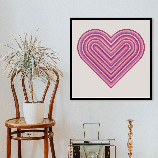 Rainbow Heart Valentijnsdag Poster - Plum
