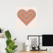 Rainbow Heart Valentijnsdag Poster - Roze (Thuiskantoor)