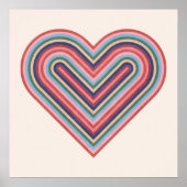Rainbow Heart Valentijnsdag Poster - Salmon Pink (Voorkant)