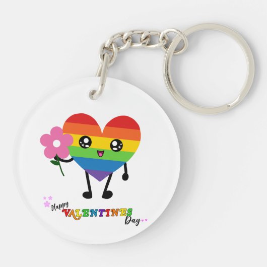 Rainbow Heart-Valentijnsdag Sleutelhanger (Achterkant)